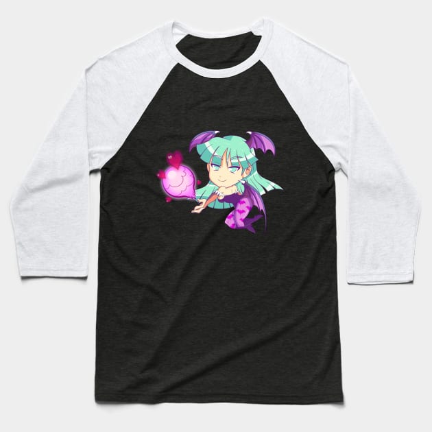 Chibi Morrigan Baseball T-Shirt by SenpaiLove